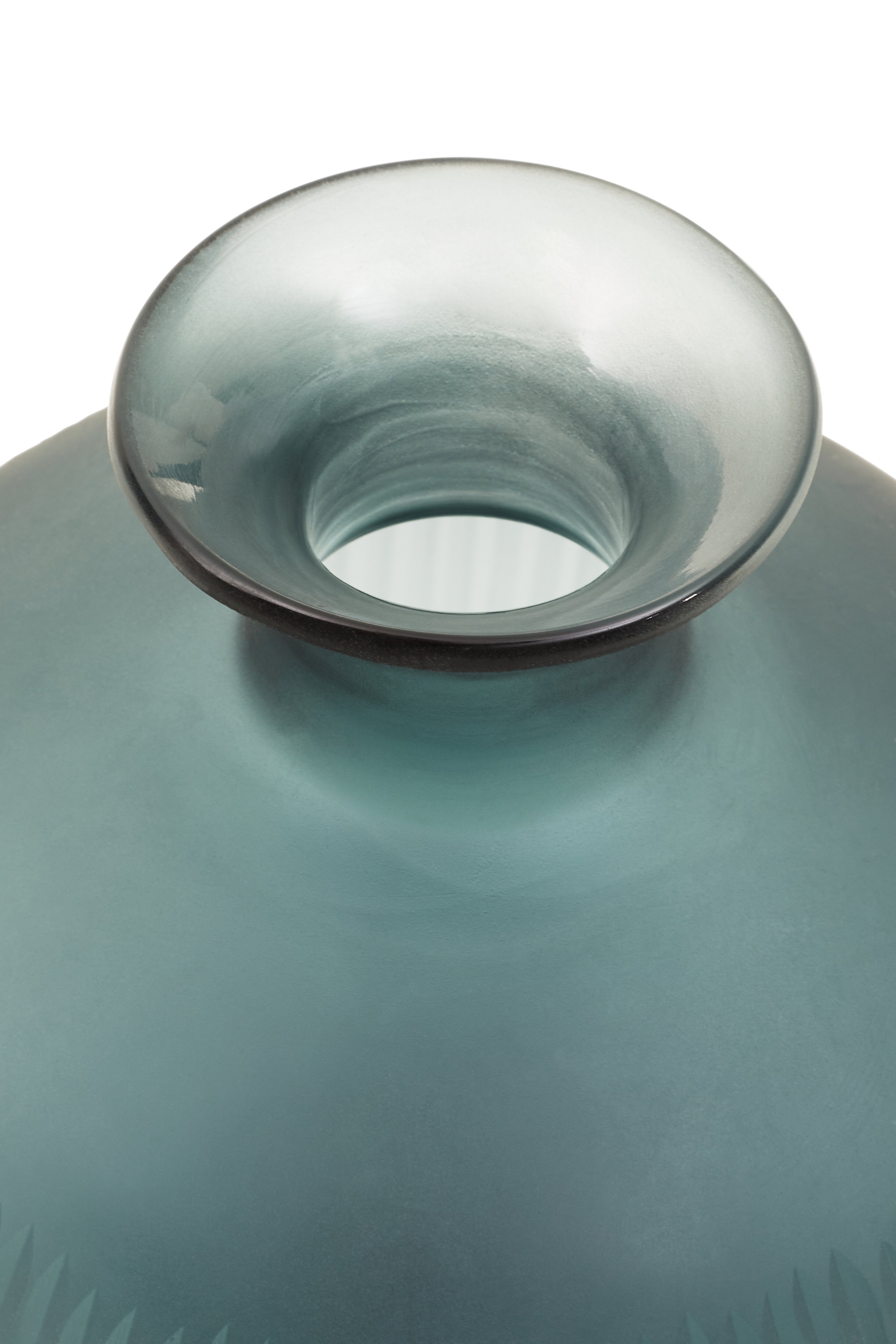 Camilla Frosted Blue Glass Bottle Vase | Small